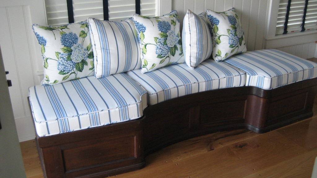Custom Cushions and Pillows for an Antique bench