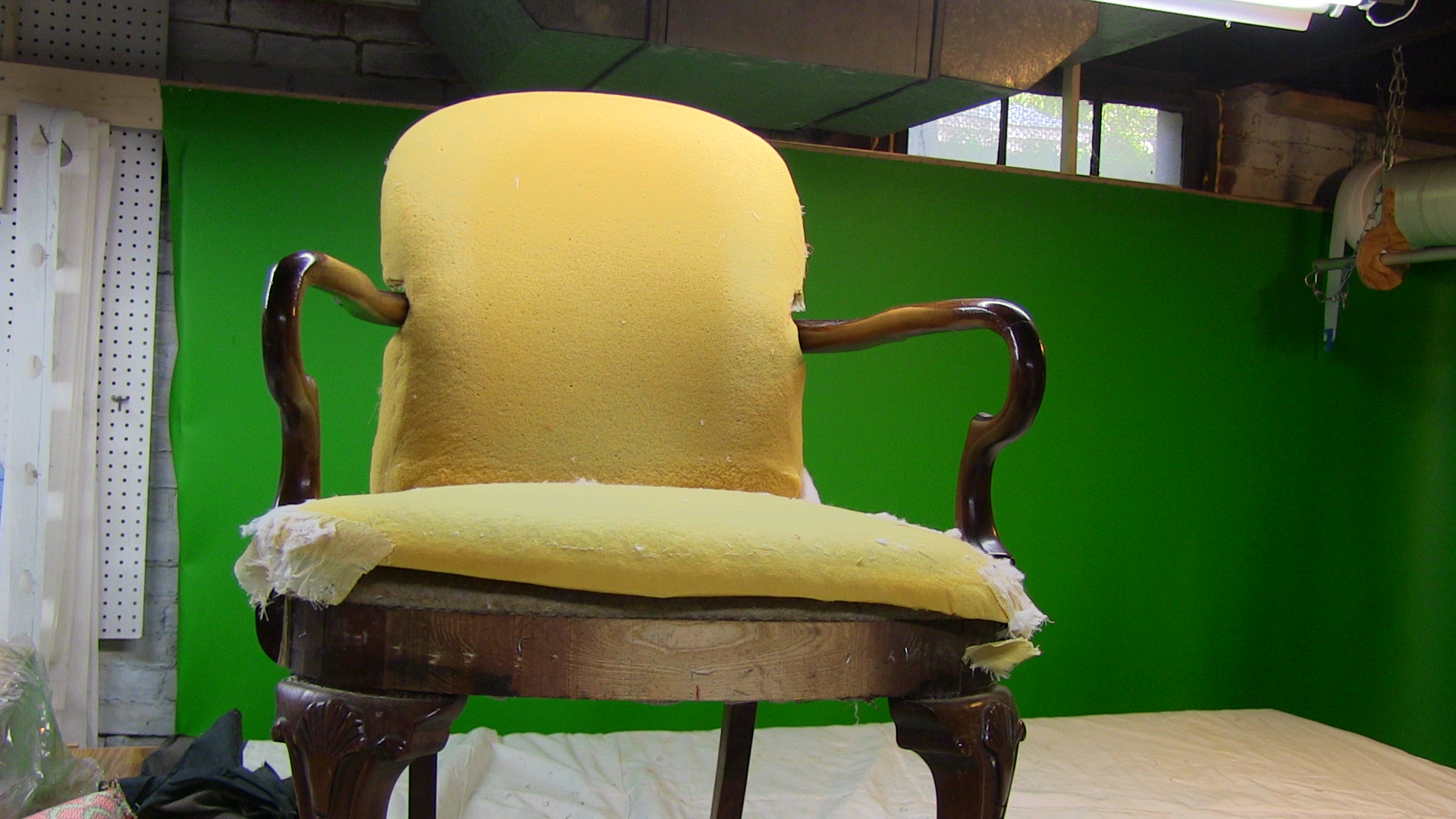 Queen Anne Arm Chair torn down to foam