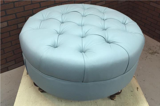 Reupholster A Round Tufted Ottoman, How To Reupholster A Round Ottoman