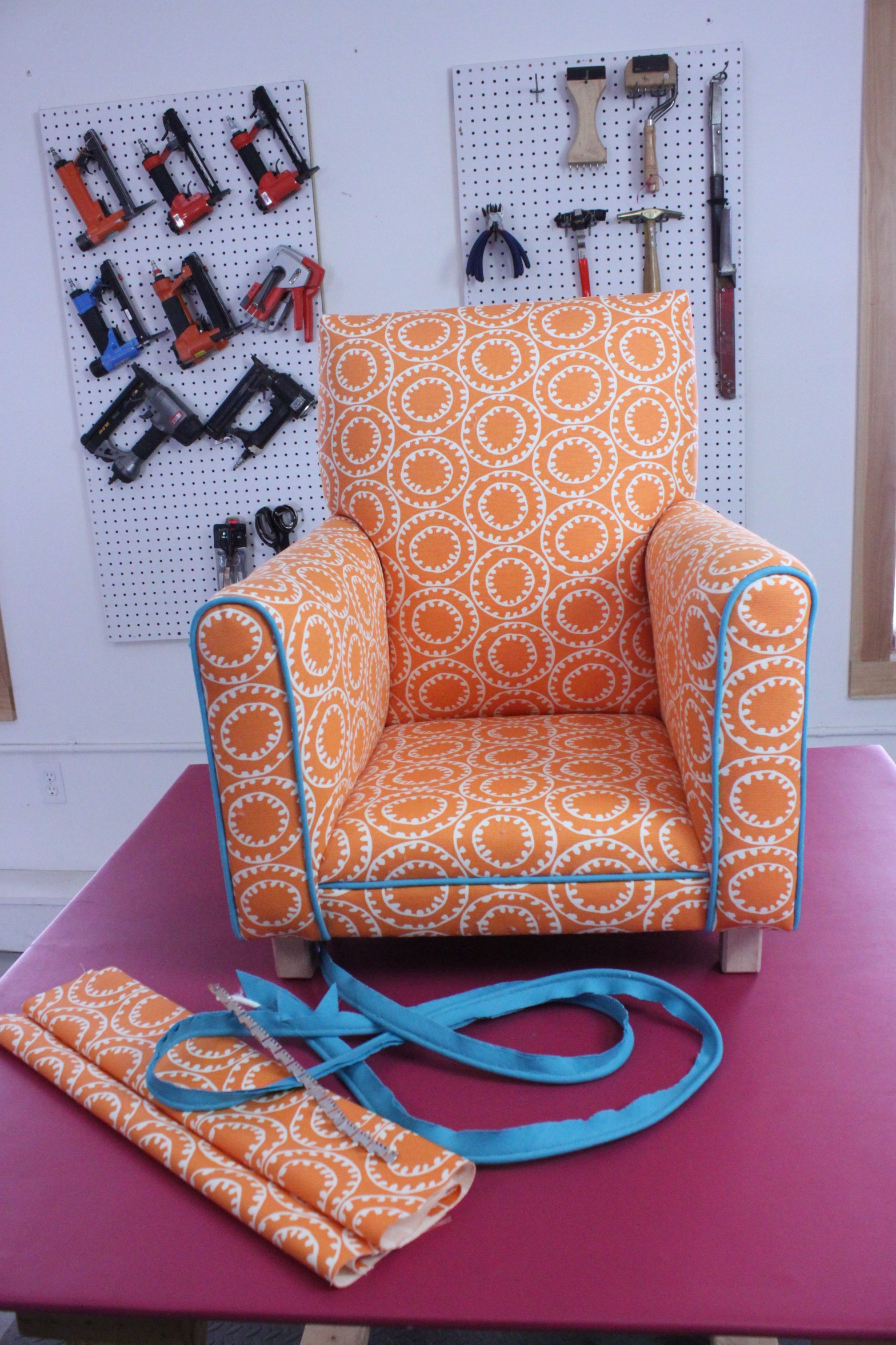 Child sized chair upholstery