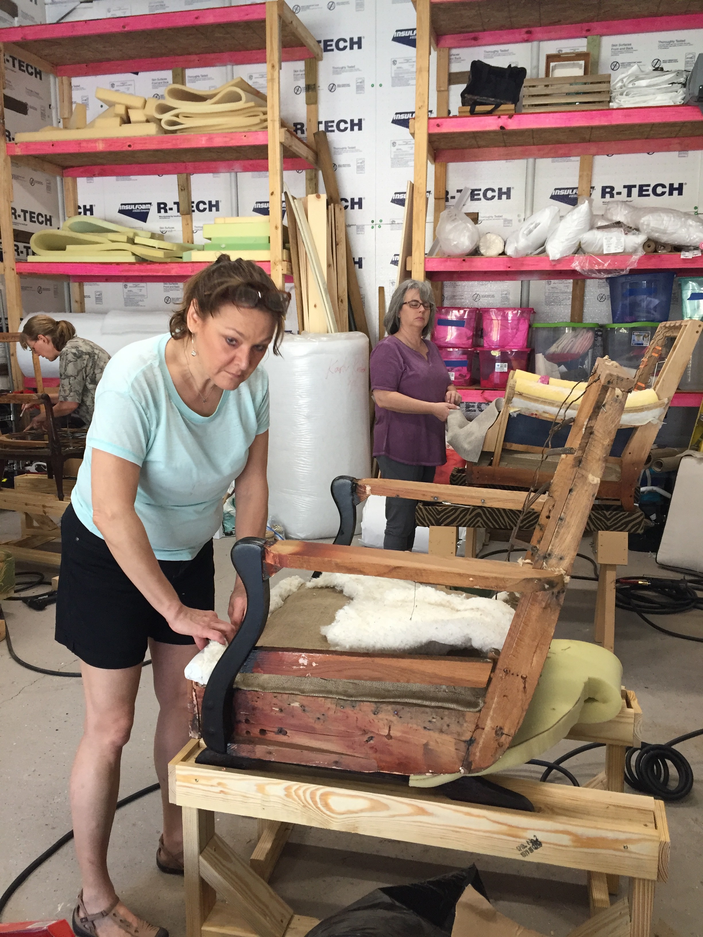 Karin Day one Chauvin Upholstery workshop