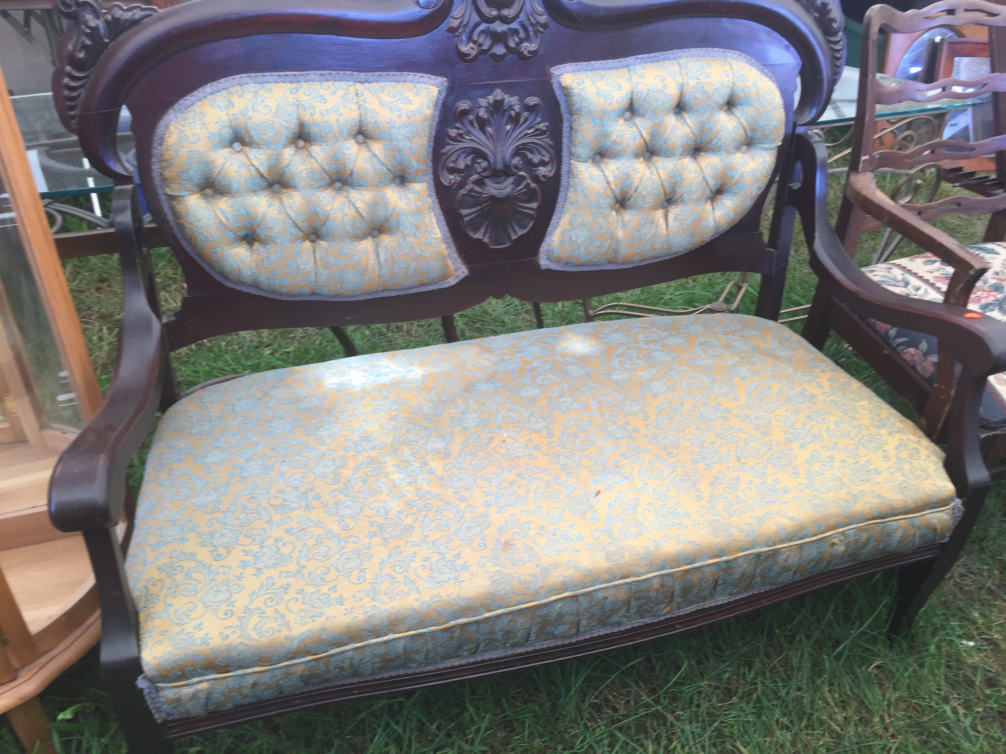 Antique Upholstered Sette DIY Upholstery