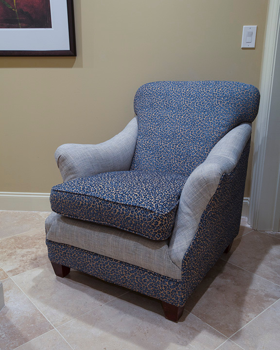 Completed club chair Kim's Upholstery Workshop