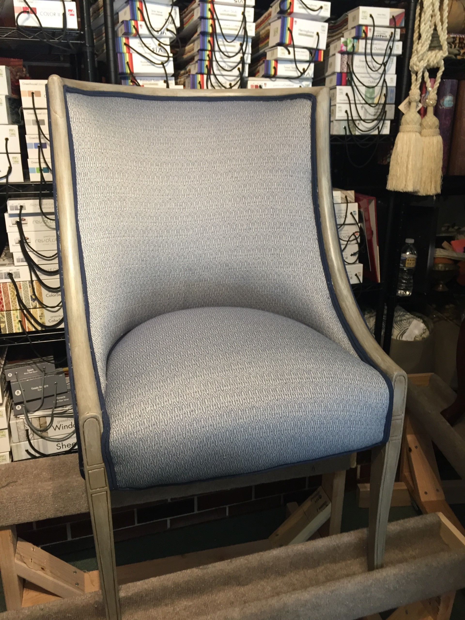 Michele finished chair Upholstery Workshop