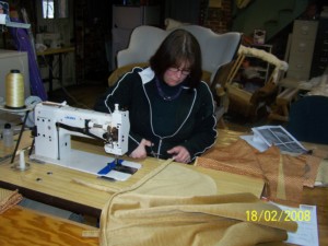 Kim Sewing Upholstery Pieces for settee