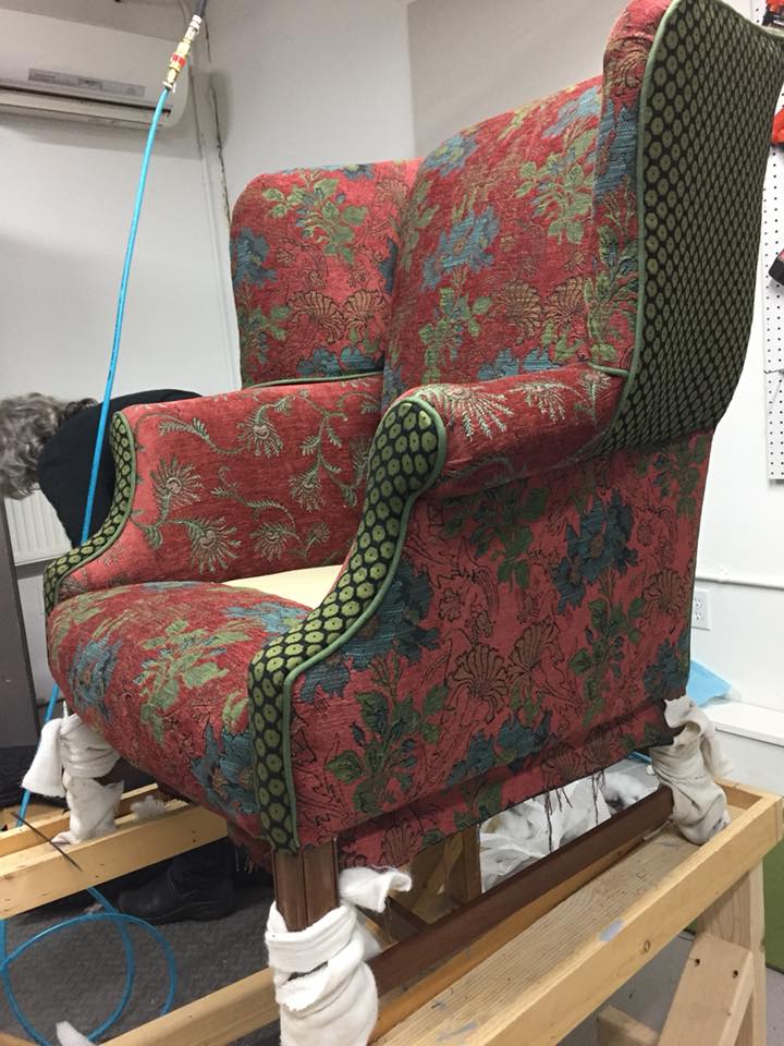 Wing Back Chair - Long Arm Panel curved Fron