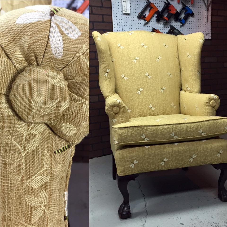 Wingback Chair button Arm