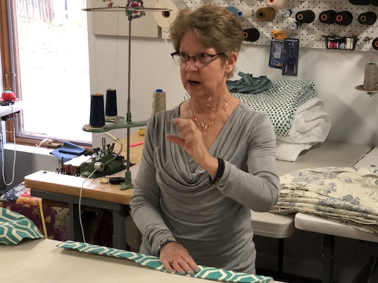 Donna Cash explaining bedskirts