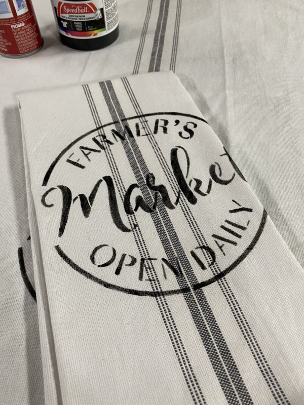 Kim’s Upholstery DIY Stencil Dish towel Kim's Upholstery DIY Stencil Dish towel