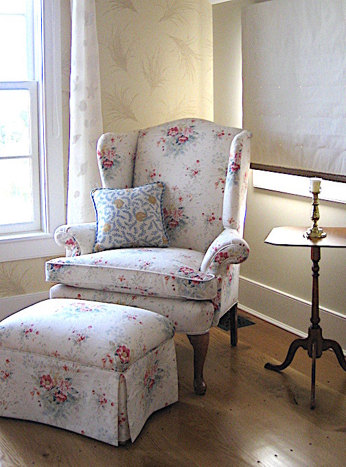 Kim's Upholstery Wing Chair and Ottoman Upholstery