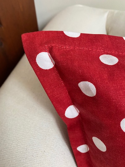 Top stitch flange Kim's upholstery diy pillows