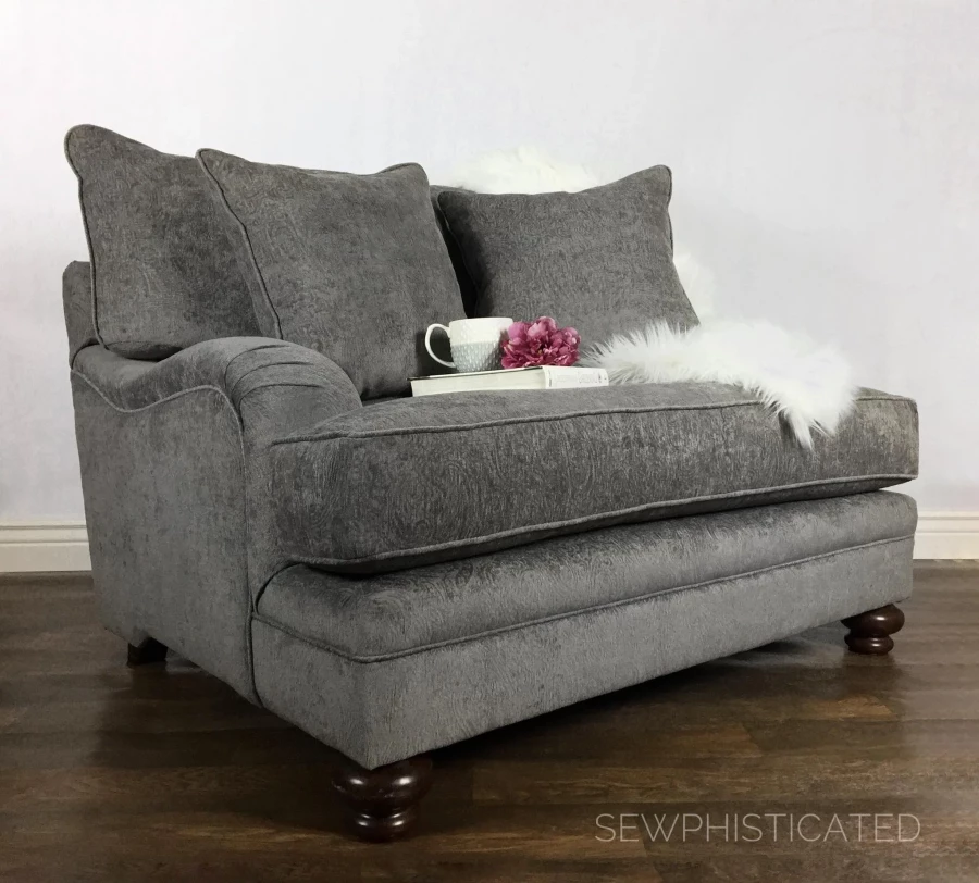 Sewphisticated Upholstery Love Seat sofa Faux Fur Interview with Kim's Upholstery