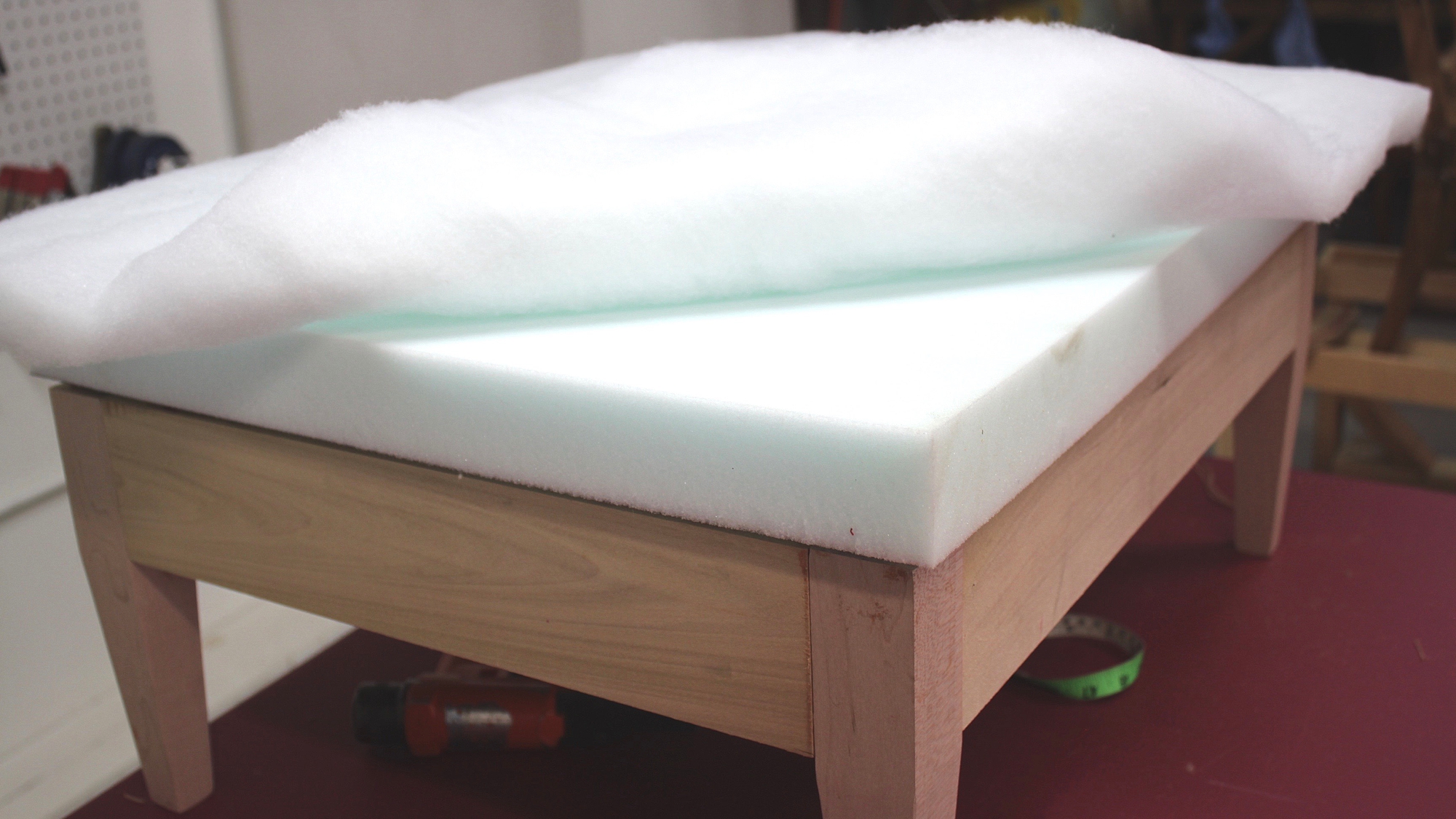 adding high density foam to your ottoman