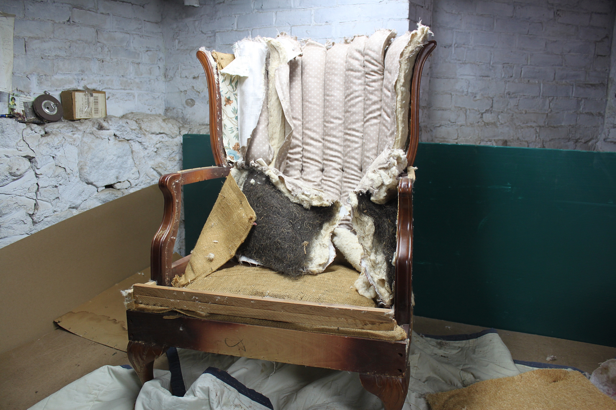 learning how to upholster chair tear down