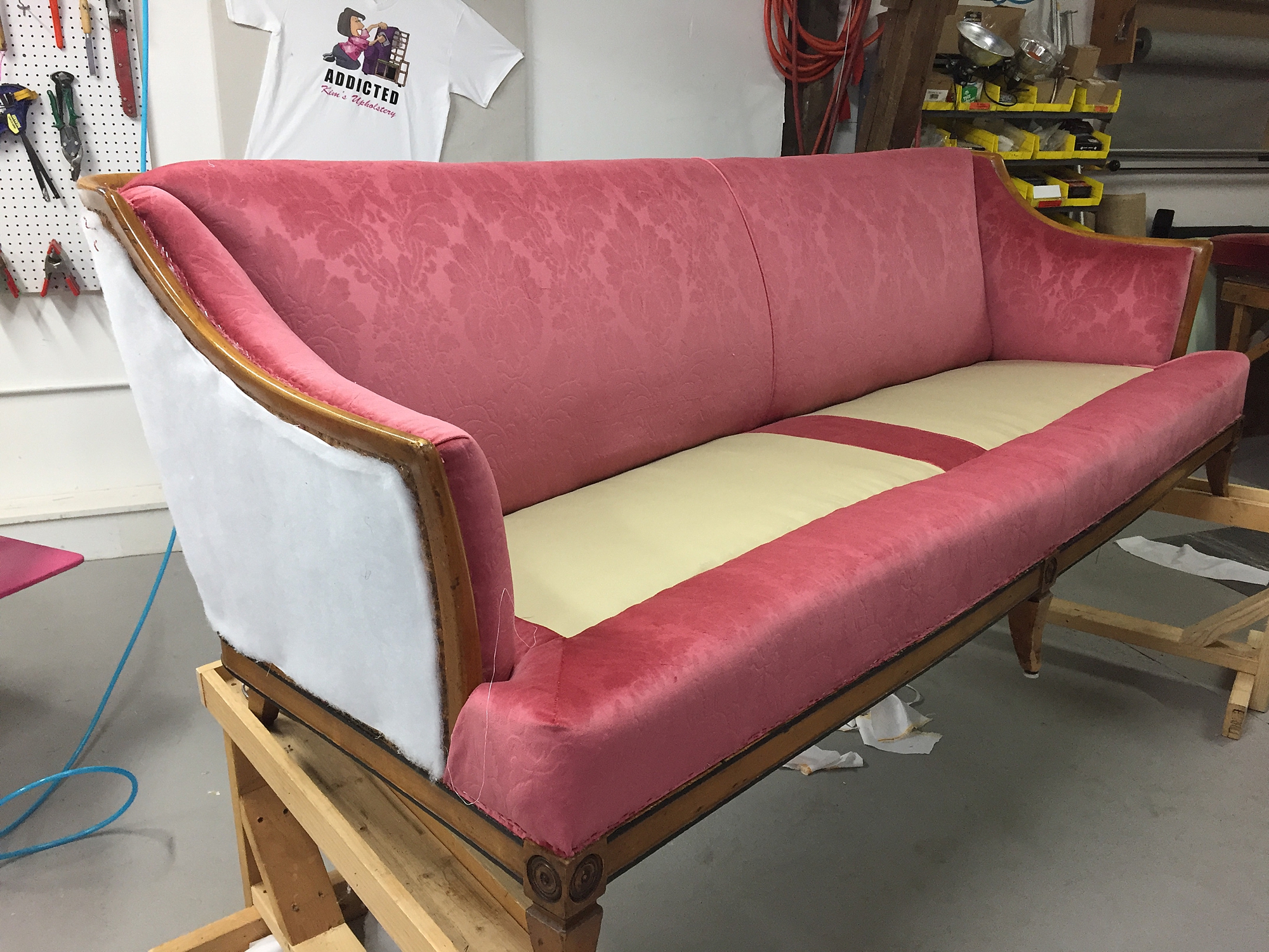 learning how to reupholster a couch