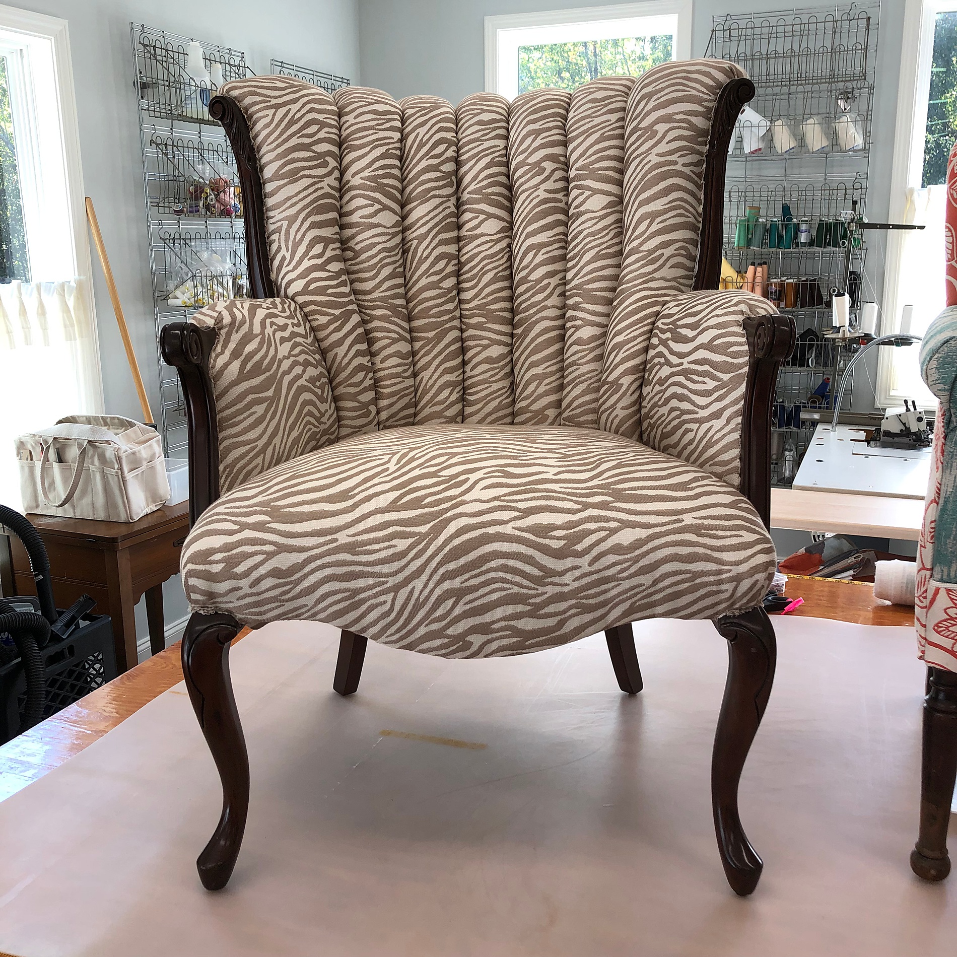 fun zebra patterned chair