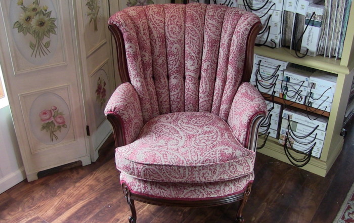 re-upholstered Channel Back Chair