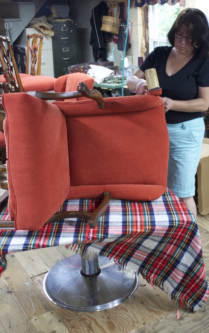 adding fabric to chair - establishing vendors when starting an upholstery business