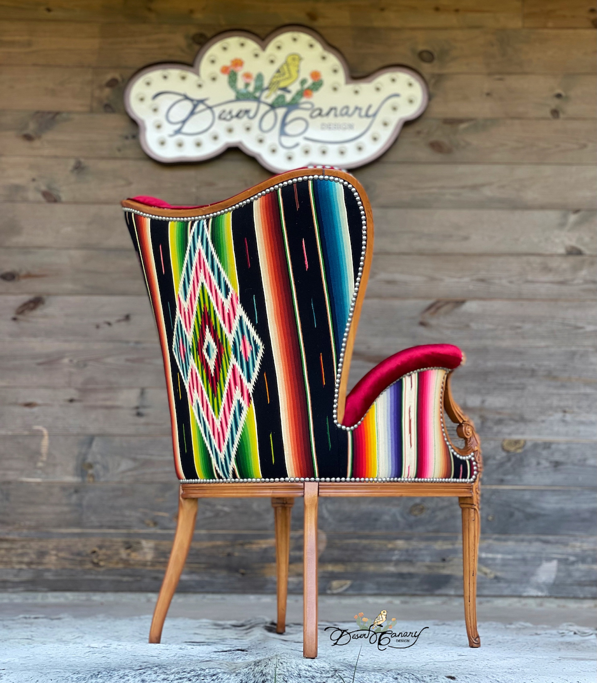 colorful reupholstered chair
