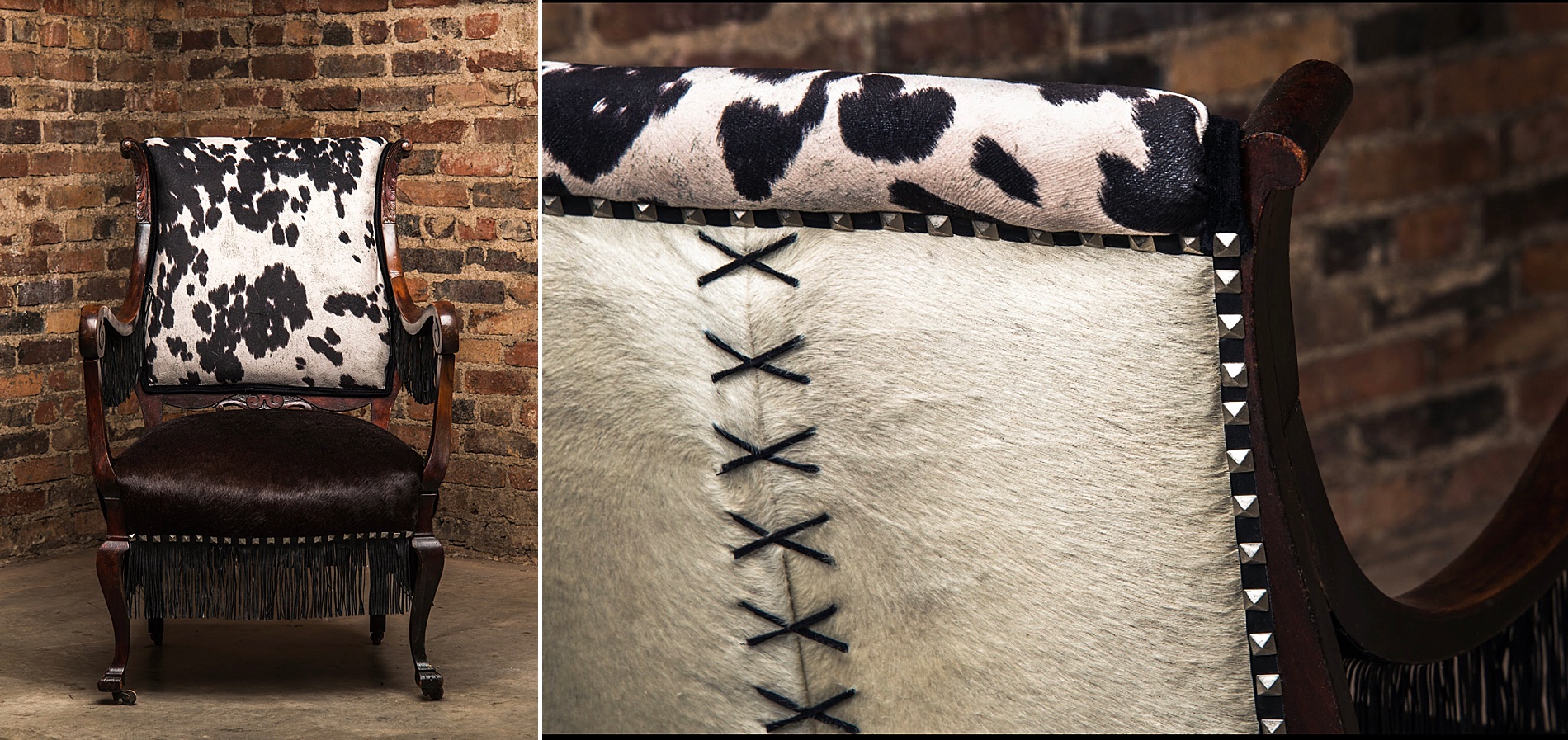 cow print upholstered chair