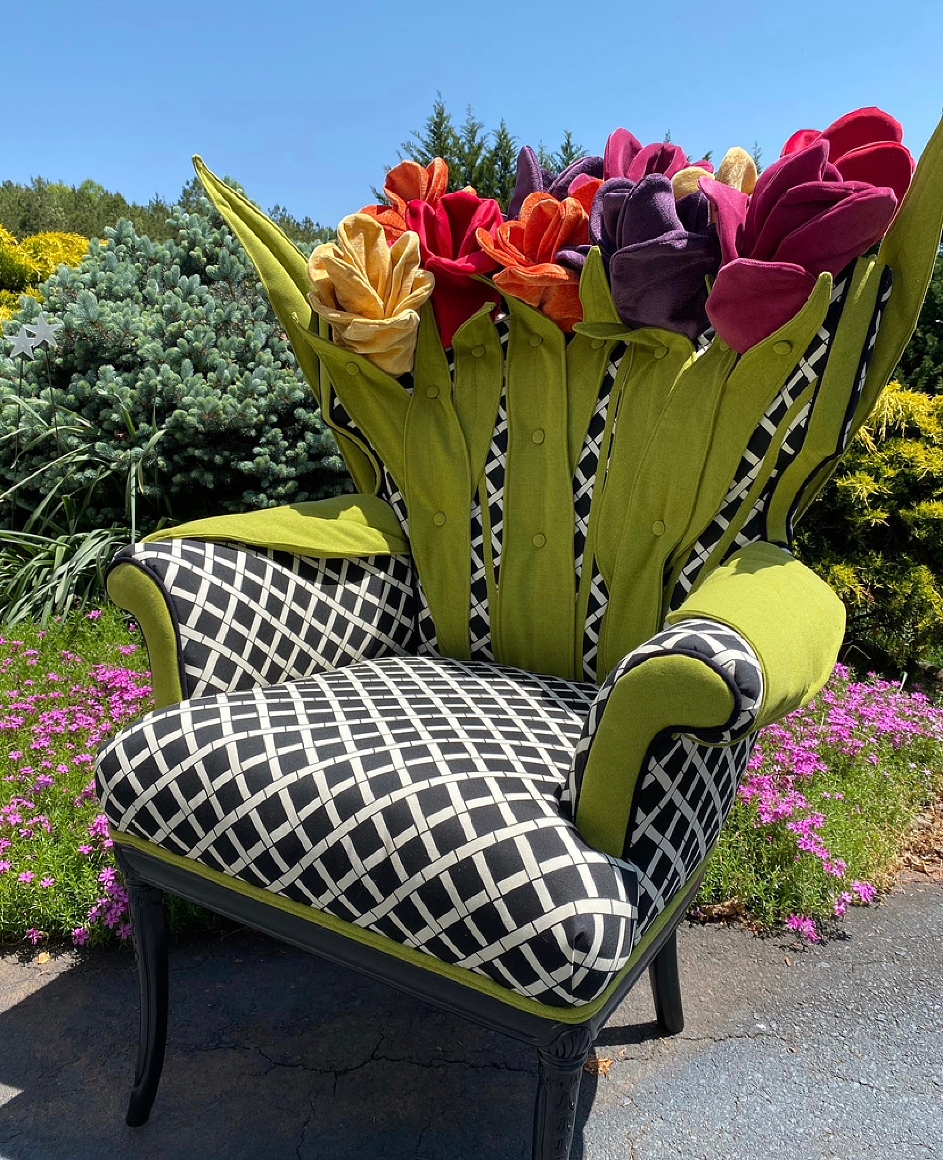 colorful reupholstered chair- finding your business niche