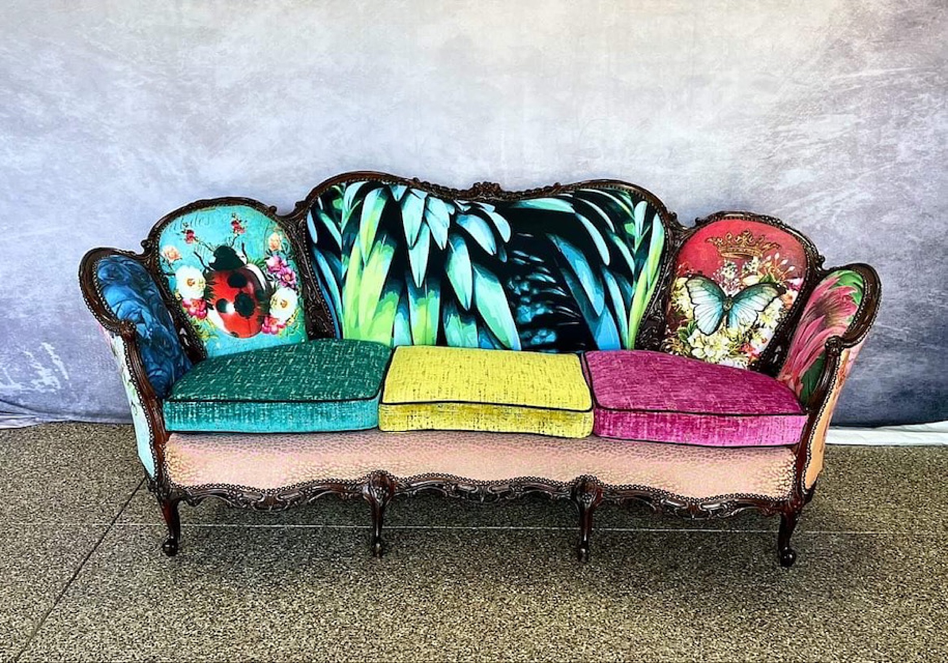 Bold and colorful upholstery niche