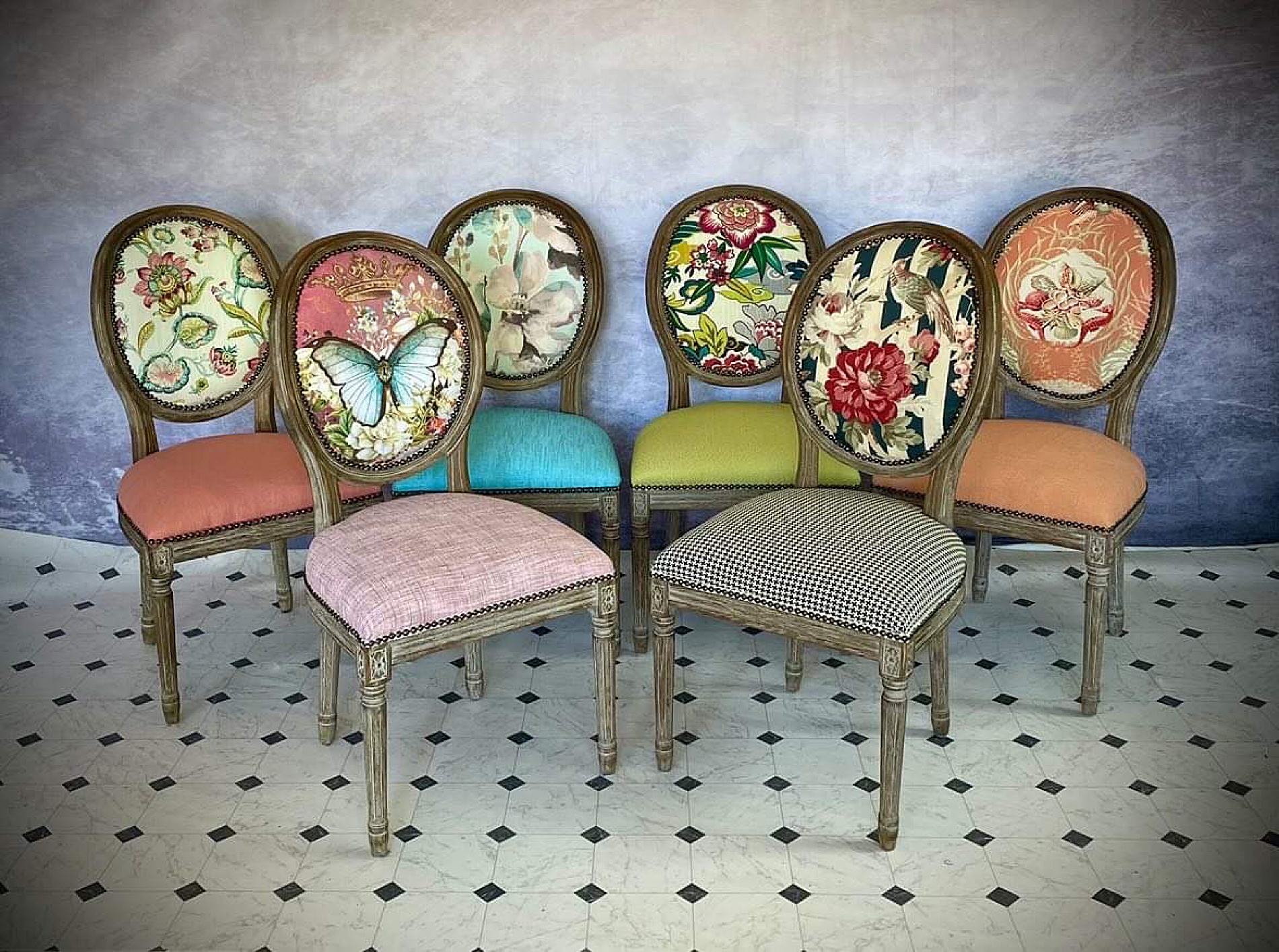 reupholstered dining room chairs